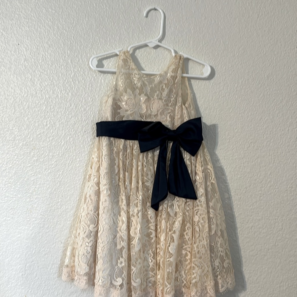 Tan and navy dress